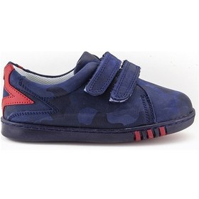 Resim Mnpc Erkek Çocuk Kot Deri Ortopedik Destekli Ilkadım Ayakkabı Mavi 