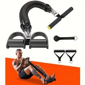 Resim 4'ü 1 Arada Pedal Direnç Bandı Seti - Evde Fitness İçin Saplı Elastik Mekik Çekme Halatı - Bel, Kol, Bacak İçin Çok İşlevli TPE Eğitim Seti - Şükran Günü, Noel, Cadılar Bayramı, Yeni Yıl İçin İdeal - Herkes İçin Uygun 