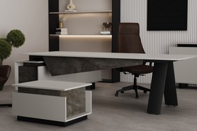 Resim BALANCE OFİS MASA TAKIMI, SOL, KÜL GRİ İRONİ, 260 CM 