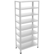 Resim RafBurada 8 Katlı Galvaniz Çelik Raf - Depo, Arşiv, Kiler, Dosya, Market Rafı 43x60 Cm-250 Cm-1.00 Mm 