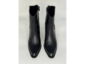 Resim Love Shine Luxe Kovboy Kadın Bot Siyah ve Kahverengi Büyük Numara Suni Deri Western Tarz 