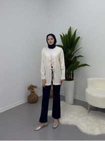 Resim VOLT CLOTHİNG Önden Bağcıklı Keten Kimono 
