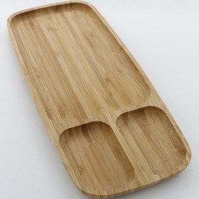 Resim Bambu Bölmeli Sunum Tabağı 38x16x2 Cm 