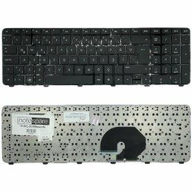 Resim Notespare Hp Ile Uyumlu Pavilion Dv7-6c00et (A8H92EA), Dv7-6c00st (A8H87EA) Notebook Klavye Siyah Tr 