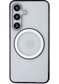 Resim Galaxy Uyumlu S24 Kılıf Mercedes Benz Lisanslı Magsafe Özellikli Pc Tpu Transparan Black Ring Kapak Şeffaf 