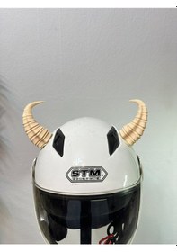 Resim Motor & Motosiklet Bej Viking Boynuz Kask Dış Aksesuarı Diğer 
