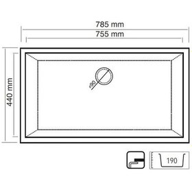 Resim Real Gordion 76 Granit Eviye K013 Beyaz 70.5 x 39 CM Tezgah Altı 