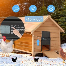 Resim Büyük Yuvarlak Kapaklı Yeni Otomatik Tavuk Evi Kapısı, Pil Olmadan 