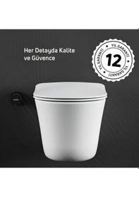 Resim Creavit Nora Vortex Beyaz Asma Klozet No323, Creavit Nora Duck Duroplast Yavaş Kapak Beyaz 