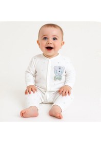 Resim Sebi Bebe Puantiyeli Ayılı Papyonlu Tulum 1138 Mint 