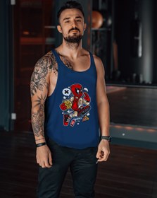 Resim Freeyez Deadpool Skater Gym Fitness Tank Top Sporcu Atleti 