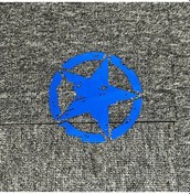 Resim 19x19 Cm-kırık Beş Köşeli Yıldız Araba Çıkartmaları Mavi 