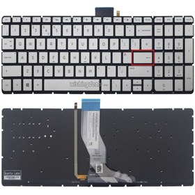 Resim Afila HP Pavilion 15-bc017nt (1BV33EA) Notebook Klavyesi (Silver, Gri TR) ışıklı 