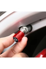 Resim İKTUNING KIA LOGOLU ALÜMİNYUM KAPLAMA 4 ADET SİBOP KAPAK (KIRMIZI) 