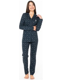 Resim U.S. Polo Assn. U.s Polo Assn. 20173 Kadın Uzun Kollu Gömlek Pijama Takım-lacivert Lacivert 