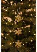 Resim Altın Kar Tanesi Zincir Ağaç Süsü 