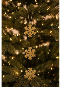 Resim Altın Kar Tanesi Zincir Ağaç Süsü 