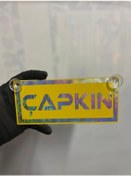 Resim Sarı Renk Üzeri Hologram Renk Çapkın Yazılı Vantuzlu Cam Süsü 