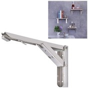 Resim Sones Yemek Masası İçin 12 İnç Duvara Monte Katlanabilir Paslanmaz Çelik Yaylı Depolama Rafı 