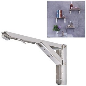 Resim Sones Yemek Masası İçin 12 İnç Duvara Monte Katlanabilir Paslanmaz Çelik Yaylı Depolama Rafı 