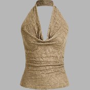 Resim Yazlık Kadın Pileli Tasarım Moda Camisole Üst 