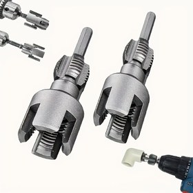 Resim 2 Adet Entegre İç ve Dış Boru Diş Açma Aleti, Çift Fonksiyonlu Boru Diş Kesme Takımı, 1/2'', 3/4'', 1'' Matkap Uyumlu PVC & Plastik Boru Dişleme Seti, Ev Tamiri için 