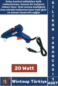 Resim Wintoup Ergonomik Tutuş Ahşap Plastik Metal Kumaş Aşırı Isınma Güvenlik Mekanizmalı Sıcak Silikon Tabancası 