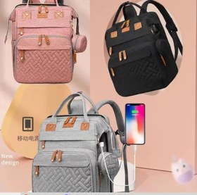 Resim Su Geçirmez Çok Fonksiyonlu Katlanabilir Anne Bebek Taşıma Çantası - Gri 