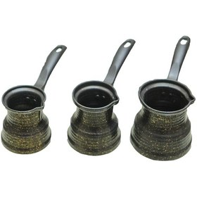 Resim Antepsepeti Kahve Cezvesi Granit 3'lü Set 