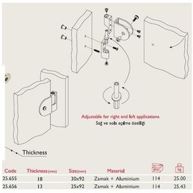 Resim Gürçay Wc Ve Soyunma Kabini Menteşesi 18Mm 25.655 