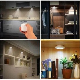 Resim Uzaktan Kumandalı 3 Lü Spot LED Lamba Kablosuz Pilli Işıldak 