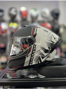 Resim Şeffaf + Ayna Vizör Braker Charm Kapalı Kask Mat Beyaz - Siyah 