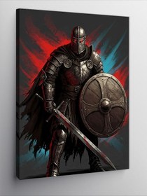 Resim Kanvas Tablo Kalkanlı Karanlık Şövalye, 100 x 140 