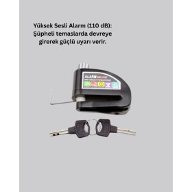 Resim Epilons Su Geçirmez Alarm Disk Kilidi Motosiklet Scooter Bisiklet Güvenlik 