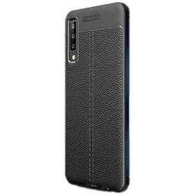 Resim Gpack Samsung Galaxy A70 Niss Silikon Deri Görünümlü Siyah Kılıf 