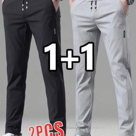 Resim 2 Parça Set, Erkekler İçin Rahat ve Nefes Alabilen Spor Jogger Pantolon - Cepli, Polyester Dar Kesim Pantolon, Boş Zamanlar, Spor ve Tatil için Uygun 