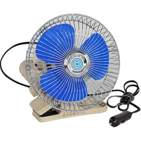 Resim Carub Oto Vantilatör Mandallı Döner Başlıklı Araç Içi Fan 12 Volt 
