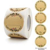 Resim 50-500 Adet Kraft Kağıt Çiçekler Teşekkür Ederim Etiket Çıkartmaları Hediye Kartı Paketi Parti Sarma Pişirme Küçük İşletme 2 Inç Whıte 