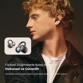 Resim Soundpeats POP Clip Open-Ear ENC OWS Bluetooth 5.4 Kablosuz Kulaklık Siyah 