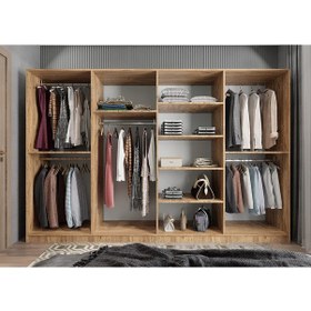 Resim Bonn 8 Kapaklı Dolap Gardırop Çam 