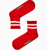 Resim CARNAVAL SOCKS Kırmızı Çift Şeritli Desenli Renkli Spor Çorap 