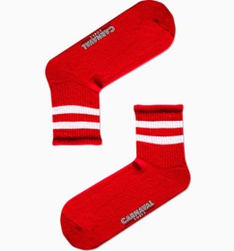 Resim CARNAVAL SOCKS Kırmızı Çift Şeritli Desenli Renkli Spor Çorap 