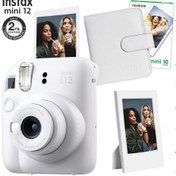 Resim Instax mini 12 Beyaz Fotoğraf Makinesi-10'lu Film-Çerçeve ve Kare Albüm Seti 