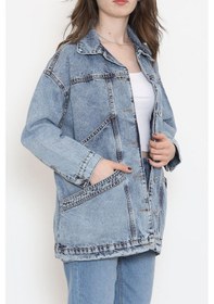 Resim Oversize Kot Ceket Buzmavi1 - 10002.1778. Çok Renkli 