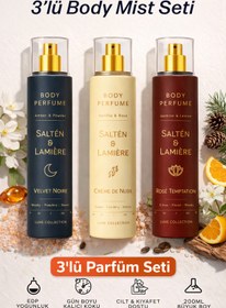Resim Salten Lamıere 3'lü Body Mist Parfüm seti - Vücut Spreyi - Kalıcı Parfüm 