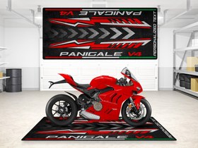 Resim PANIGALE V4 İçin Tasarlanmış Motosiklet Matı - MM7187 - Kişiye Özel / 260cm x 120cm 