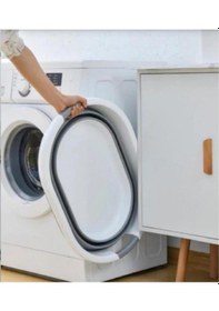 Resim Omnipazar Ak-702 Katlanır Sele Çamaşır Sepeti Küçük Boy Eyaz - Gri Beyaz - Gri 