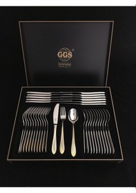 Resim Sonja Parlak Altın Solingen 96 Parça Çatal Kaşık Bıçak Seti 