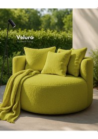 Resim Miz Berjer & Puf & Armut & Tekli Koltuk & Dinlenme Koltuğu - Sarı Sarı 