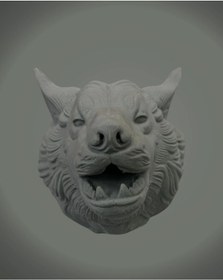 Resim Asılabilir Gri Kurt Heykeli Ev Ofis Duvar Süslemesi Dekoratif 